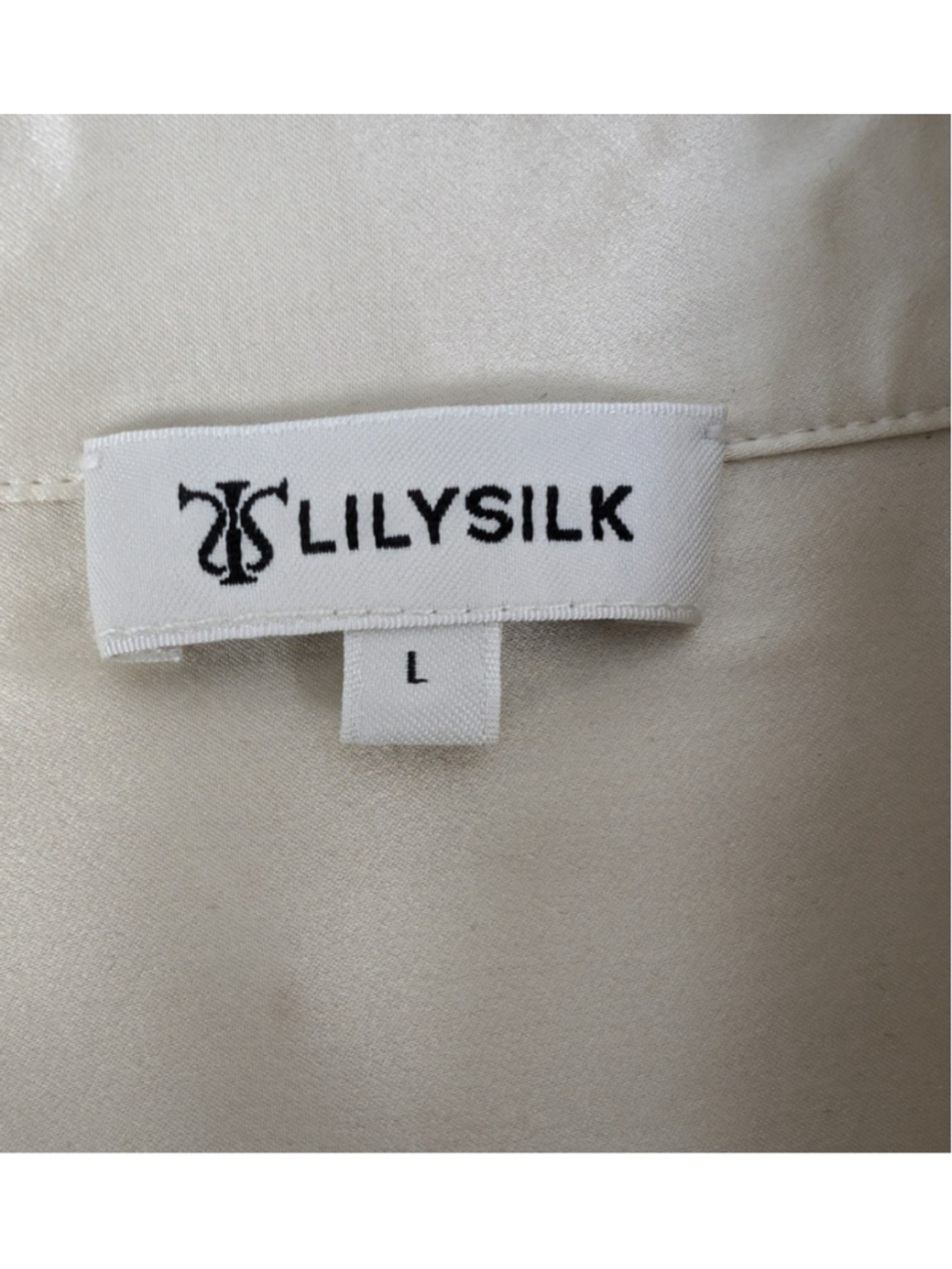 LilySilk Armeria Mulberry Silk Shirt Blouse Sz L Ivory Lace Luxury Elegant - Picture 7 of 12